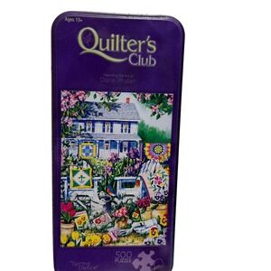 MasterPieces Quilters Club Spring Dance 500 Piece Puzzle Diane Phalen Art Tin